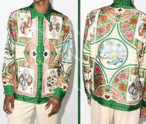Casablanc Jardin de Cartes 22ss fleur racing poker imprimé chemise à manches longues vacances été chemises