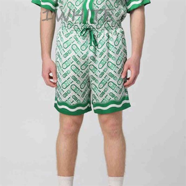 Casablanc ping-pong imprimé été plage ensembles pantalons hommes lâche décontracté britannique shorts en soie femmes designer manches courtes chemises187F