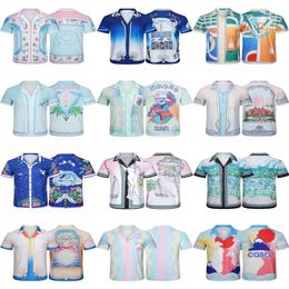 Casablanc-s 22shirts pour hommes designerdesigner Mode T-shirt Hawaii Lettre Florale Imprimer Chemises de Plage Designer Soie Bowling Chemise Casual Hommes Été