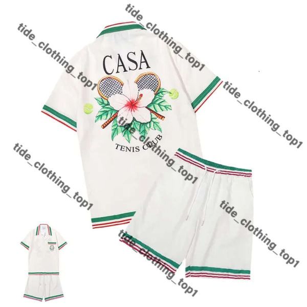 Casablanc Shirt 2024 Set de chemise de designer masao san imprimé shirt décontracté shirt womens lâche chemise en soie de haute qualité