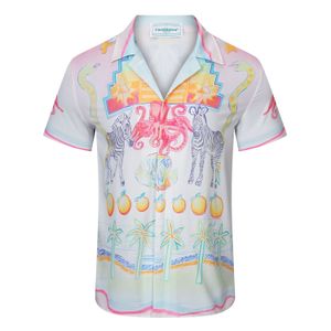 Casablanc Shirt 23SS Shirts Designer Masao San Print Mens Casual Shirt Womens Loose Silk Casablacnca manches courtes T-shirt de luxe T-T-T-T-T-T-T-T-SEET W2