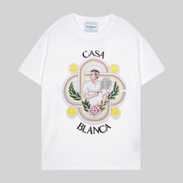 Casablanc Hemd Designer T-Shirt Männer Casa Blanca Luxus Hemden Herren T-Shirts Designer Frauen T-Shirt Übergroßes Casablanc Hemd Frau Rundhalsausschnitt Baumwolle Kurzarm