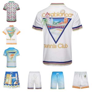 Casablanc Chemise Designer T-shirts Printemps Eté Nouveau Style Château Étoilé Casa Blanca Manches Courtes Casa Hommes Casablancas T-shirts Tennis Club Taille US S-XXL YF2