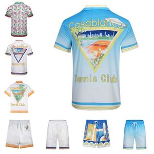 Casablanc Chemise Designer T-shirts Printemps Eté Nouveau Style Château Étoilé casa blanca Manches Courtes Casa Hommes casablancas T-shirts Tennis Club Taille US S-XXL YF