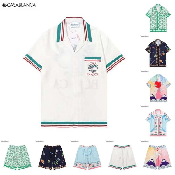 Casablanc Chemise Designer T-shirts Printemps Eté Nouveau Style Château Étoilé Casa Blanca Manches Courtes Casa Hommes Casablancas T-shirts Tennis Club Taille US S-XXL YF6