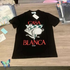 Casablanc Shirt T-shirts pour hommes T-shirts de marque pour hommes T-shirts de créateur arc-en-ciel champignon lettre imprimé hauts à manches courtes coton en vrac hommes Casa Blanca femmes chemise Casa 4817