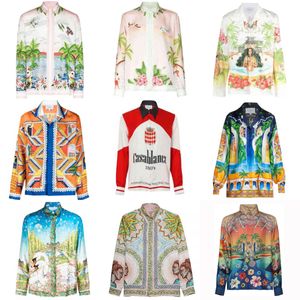 Casablanca 100s chemise hommes chemises de plage en soie nouveau luxe en plein air affaires loisirs chemises classiques