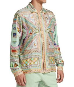 Casablanca 2023ss Camisas de diseñador para hombre Camisa de seda con botones casuales Camisa de playa de Hawaii Moda Polos de Casablanc