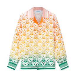Casablanca 24ss Rainbow Love chemises en soie vacances hawaïennes chemise à manches longues concepteur hommes et femmes chemises Casablanc