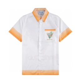 Casablanca 24SS Siciliaanse wit oranje cactus tennisbaan Hawaiiaanse shirts met korte mouwen voor heren en dames CASABLANCA