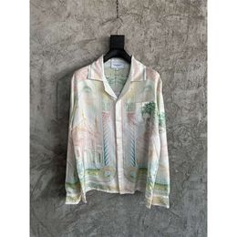 Casablanca esthetische sculptuur shirts print losse mannen en vrouwen designer shirt top shirt met lange mouwen Casablanc