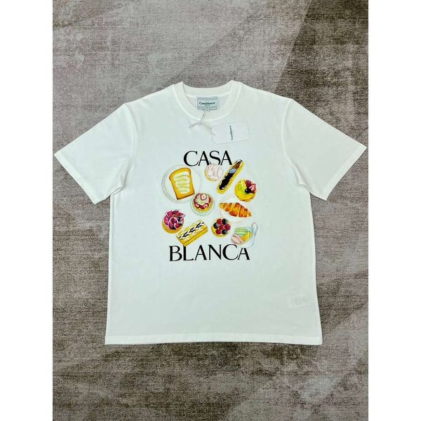 Casablanca thé de l'après-midi hambourg imprimer t-shirts hommes et femmes t-shirts amples à manches courtes T-shirt Casablanc couverture en coton