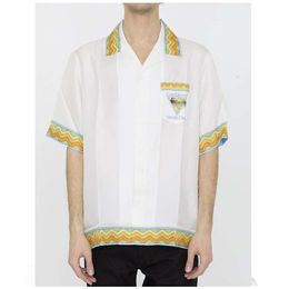Casablanca beach tennis club chemises imprimées décontracté lâche designer hawaïen hommes et femmes chemise à manches courtes casablanc polos