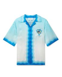 Casablanca overhemd met knopen in hawaiiaanse stijl Boutique overhemd7 Kleurrijke chocoladekleurige overhemden met korte mouwen