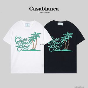 Casablanca Casa Blanca Casablanc Diseñador Diseñador Moda Camiseta Mens de lujo Camas informales Tropical Coconut Forest Impresión Fresh Hyarn Hyarn Algody Shor Rjsr