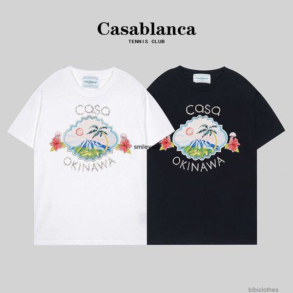 Casablanca Casa Blanca Casablanc Diseñador Diseñador Fashion Clothirt Luxury Mens Casual Tees Coconut Bamboo Knot Brand Texto Arte Impresión digital Tsh Hild