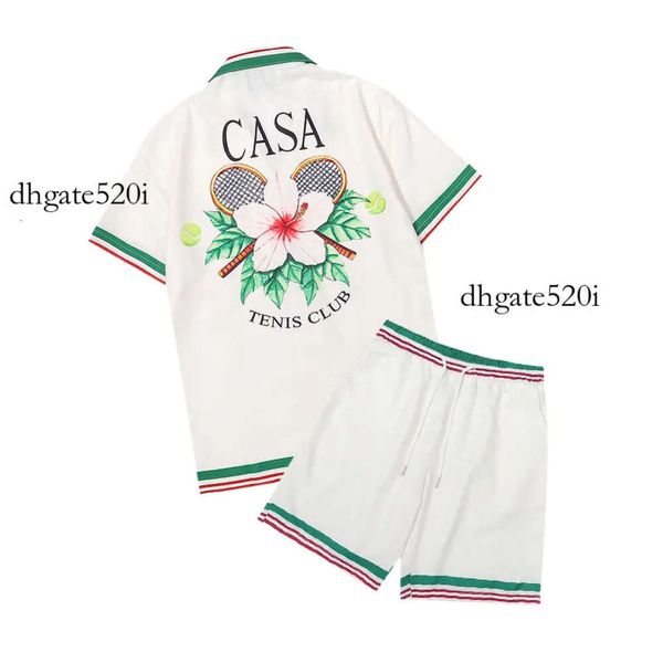 casablanca casa blanca set casablancas hommes chemise femmes Casablanc-s 22ss Designer T Shirt Casa Blanca Hommes Soie Masao San Femme Imprimé Fleur