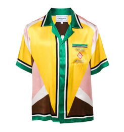 Casablanca casa sport chemises en soie hommes designer chemise boutonnée à manches courtes hawaii chemise de plage casablanc