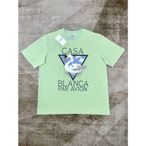 Casablanca Casual Triangle Swan Print Tees Camiseta blanca de manga corta Diseñador Hombres y mujeres Camisetas Casablanc Tops Polos