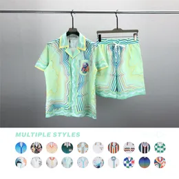 Casablanca Designer Shirt Mens Shirt Set Chemise Luxe Luxe Short Deux morceaux Couple de mode Contrôle Hawaiian Taille asiatique M-3XL YYG