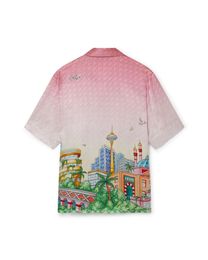 Camicia hawaiana Casablanca camicia urbana unisex con bottoni camicie da spiaggia in seta a maniche corte