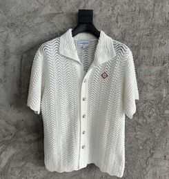 Casablanca gebreide designeroverhemden golfpatroon tops gebreid vest heren en dames uitgeholde losse trui
