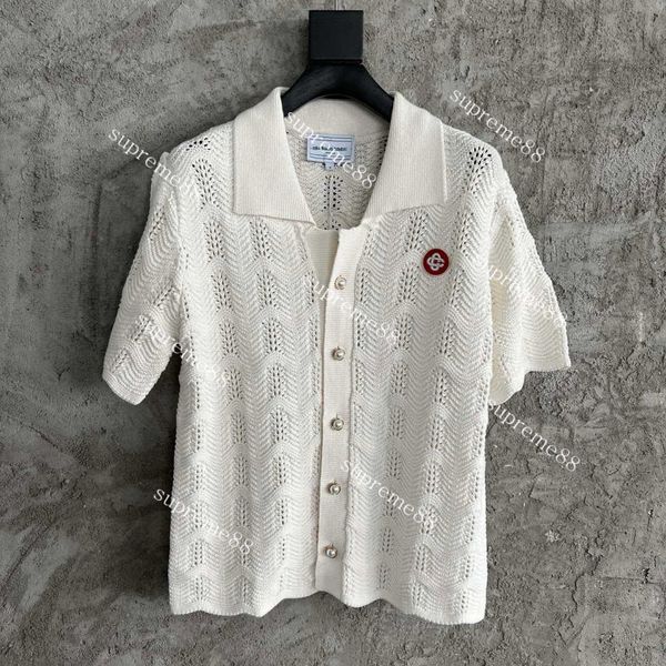 Casablanca Knited Shits 2022 Fashion Men Cotton Coton Short Shirt Polo