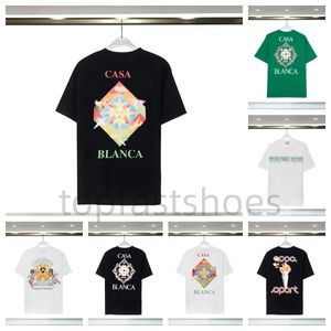 Casablanca Heren T-shirt Designer Shirt Masao San Gedrukt Casual Heren Overhemd Dames Losse Zijde Casablanca Overhemd Hip Hop Casual Overhemd