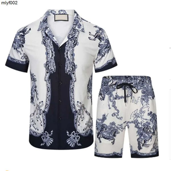 Casablanca Diseñadores de playa para hombre Chándales Trajes de verano Camiseta de moda Camisas de vacaciones junto al mar Pantalones cortos Conjuntos Hombre Conjunto de lujo Trajes S-3XL