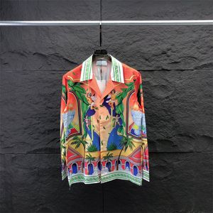 Casablanca Nouveau designers à manches courtes d'été Shirts Bowling Men Fashion Colorful Floral Print Robe Shirt Homme en soie décontractée régulière M-3XL B10