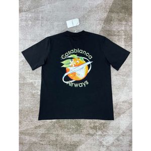 Casablanca Orange avion imprimé t-shirts concepteur hommes et femmes décontracté t-shirts blanc à manches courtes T-shirt Casablanc hauts polos