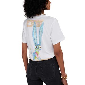 Casablanca Painted Rabbit Print Tees 23ss Hommes et Femmes Loose Designer T-shirt à manches courtes Fashion T-shirt Beach Tops
