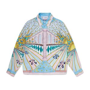 Casablanca Painted Shirt Formule Racing Court paar Leisure Shirt Hawaii Long Sleeve Shirts Casablanc