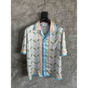 Casablanca Pingpong Silk Shirts Holiday Casual Casual Polyday Shirt Butt Up Beach Shirt Casablancas
