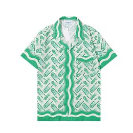Casablanca Shirt 22ss Designer Shirt Shorts Set Chemise décontractée pour hommes imprimés Chemise Casablanca en soie ample pour femmes T-shirt de luxe à manches courtes T-shirt de haute qualité D30