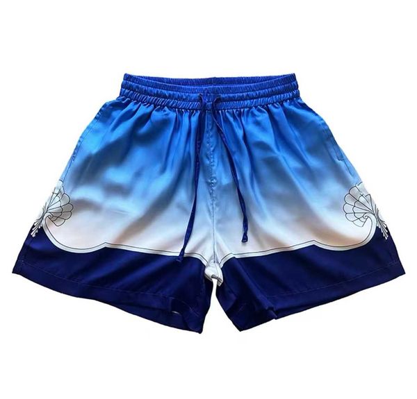 Casablanca Summer Gradient imprimé Silk Fashion Mens Designers Shorts a chuté petit et lâche des quarts de quartiers pour hommes et femmes détendus casablanc