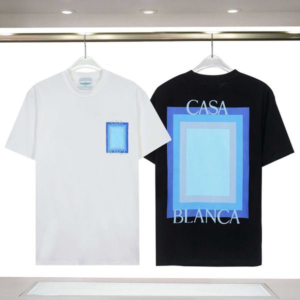 Casablanca Summer New Square Gradiente Carta Camiseta de manga corta de algodón puro impreso