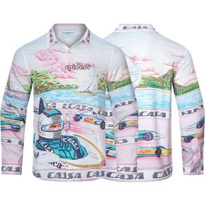 casablanca t-shirt Circuit Racer Scenery Flower Hawaiiaanse vakantiestrandoverhemdset voor heren en dames