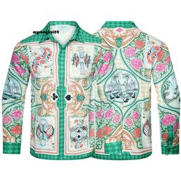 Casablanca t-shirt Thai Poker personnage fleur couleur contraste hommes Pippy beau Design chemise haut de gamme