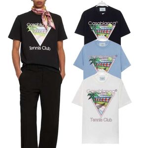Casablancas New Style Clothes Mens Designer Graphic Men Tees T-shirts en coton pur à double fil court pour hommes et femmes, manches courtes décontractées hip-hop Casablanc 57 487