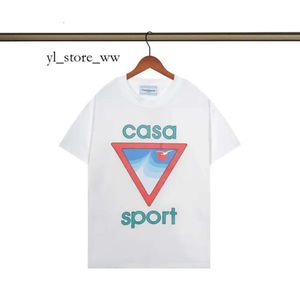 Camiseta de Casablancas Diseñador Casable Camisa Fashion Men Camisetas casuales Camisetas de la calle Man Camisetas de tenis Casa Blanca Shorts Manga FB46