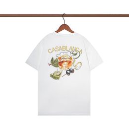 Casablancas T-shirt Men Femmes Designers Casablanc T-shirts Tops Man Casual Chef Letter Shirt Luxury Street Shorts Sleeve Clothes Tshirts 577