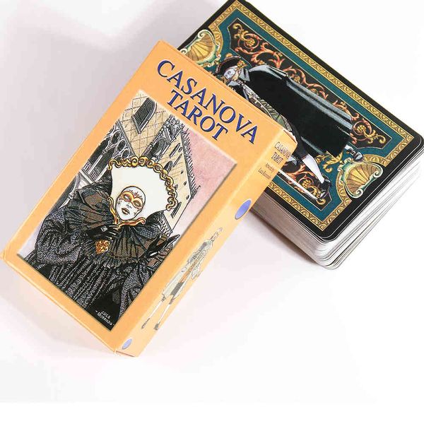 Casanova Tarot Cards Deck 78 cartes Couleurs complètes Taille du poker Jeu de cartes de divination en papier durable de haute qualité saleO0RU