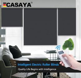 Casaya stores motorisés personnalisés en lumière du jour et en panne d'électricité Blackout Blinds de moteur tubulaire rechargeable pour HomeOffice T9339570