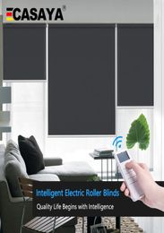 Casaya Aangepaste gemotoriseerde blinds daglicht en black -out elektrische jaloezieën Oplaadbare buisvormige motor Smart blinds voor Home Office T8085010