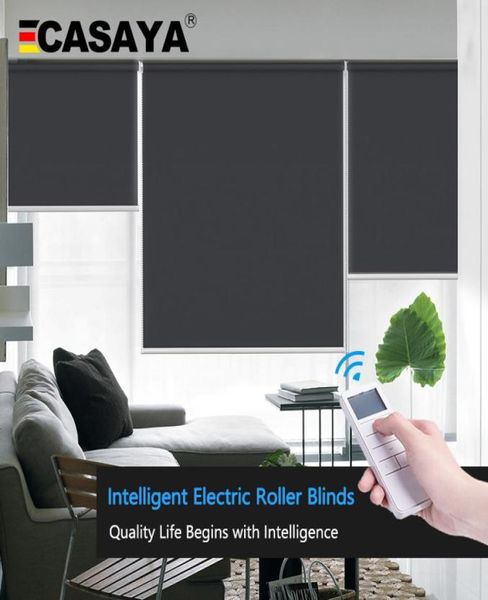 Casaya stores motorisés personnalisés en lumière du jour et en panne d'électricité Blackout Blinds de moteur tubulaire rechargeable pour HomeOffice T1012524