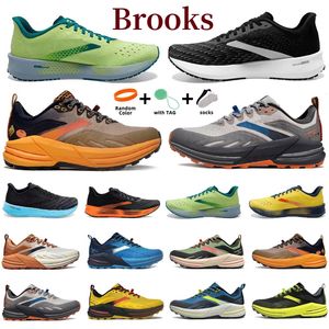 Cascadia 2024 Brooks 16 Chaussures de course glycérine 20 lancement 9 Hyperion Tempo triple noir blanc gris jaune orange en mailles