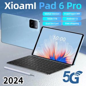 Caso 2024 Versión global original PAD 6 Pro Tablet PC Snapdragon 888 10000MAH Android 13 RAM 16GB ROM 512GB 5G HD 4K Pantalla Wifi Mi