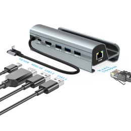 Casse en aluminium Acosure d'amarrage de la station d'amarrage de base TV support de moyeu du moyeu docker USB C à RJ45 Ethernet 4K 60Hz compatible avec Asus Rog Ally