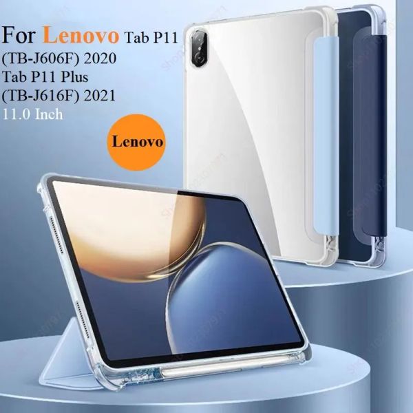 Case de boîtier pour Lenovo Tab P11 plus 11 pouces TBJ607F TBJ616F Airtag Soft TPU Back Tablet Cover for Tab P11 TBJ606f Stand Cas Funda